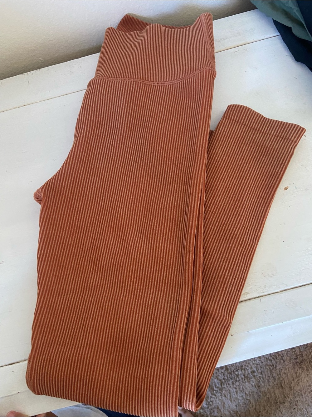 aerie Women’s Ribbed Leggings in Rust